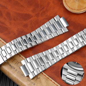 Adecuado para hombres Reloj inteligente de alta calidad PP Nautilus Estilo de negocios Ajustable Acero sólido Plata Correa de reloj de acero inoxidable - Product Image 4