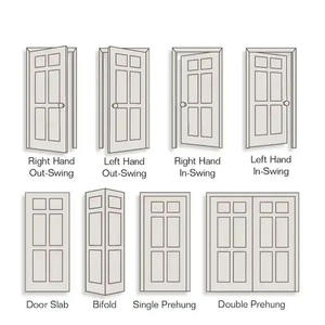 أبواب داخلية خشبية من خشب ليفي متوسط الكثافة مخصصة بيضاء بسعر خاص، باب داخلي مُجهز تمامًا مُجهز - Product Image 6