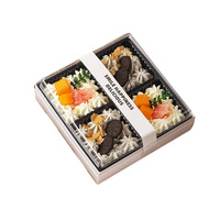 Boîte à gâteaux en gros pour macarons, boules de neige, soufflés, beignets, mochi, snacks et desserts à base de 4 céréales, emballage de pâtisserie avec couvercle