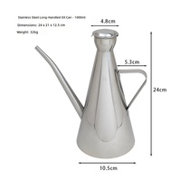 Bouteille à huile anti-fuite en acier inoxydable avec bec long pour sauce soja, vinaigre et condiments - Cuisine moderne et minimaliste