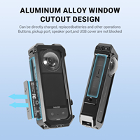 YUANYUJINGMI Cage de protection portable en aluminium pour Insta360 X3, boîtier métallique avec accessoires de fixation griffe froide