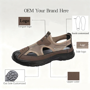 Sandales d'été respirantes pour hommes chaussures polyvalentes semelles souples chaussures <span class=keywords><strong>Shox</strong></span> d'extérieur chaussures de sport en maille perforée à la mode - Product Image 4