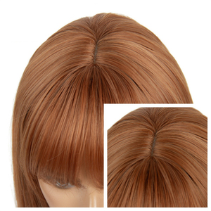 <span class=keywords><strong>ผม</strong></span>บ็อบหน้าม้าวิก<span class=keywords><strong>ผม</strong></span>หน้าม้าผมสีน้ำตาลแดงสำหรับผู้หญิง - Product Image 5