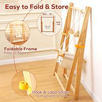 Ensemble de balançoire pliable pour bébé BH, balançoire en bois Montessori avec 4 sacs de sable et sangles d'extension pour les tout-petits de 6 à 36 mois