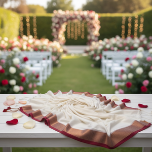 Robe en soie/coton à carreaux Tassar avec motifs asymétriques, écologique, séchage rapide, poids moyen, tissée Akshay Sharma pour mariage de filles - Product Image 1