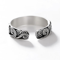 Chinois Ethnique Rétro De Bon Augure Anneaux De Mode Simple Personnalisé Fait Bijoux Vieille Vague Nuage Anneau Ouvert pour Hommes Femmes