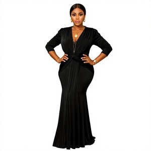 Elegante Vestido de Invitada de Boda Blanco Formal de Lujo, Estilo Sirena, Largo hasta el Suelo, Tallas Grandes, Cuello Alto, con Sujetador Incorporado - Product Image 1
