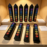 Bâton de cristal de chakra en obsidienne noire, pointe de tour gravi pour la guérison Reiki, la méditation, l'équilibrage énergétique et la décoration spirituelle