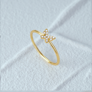 Oferta de Verano CANNER: Anillos de Plata de Ley 925 con Baño de Oro Vermeil de 18k y Circonita Cúbica con Diseño de Mariposa para Mujer - Product Image 3