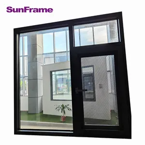 Finestre interne in alluminio con design unico 75D con vetro ad impatto di uragano finestre a battente in alluminio