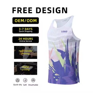 Chaleco de gimnasio para hombre con logotipo personalizado, camiseta sin mangas de malla, 100% poliéster, transpirable, de secado rápido, para entrenamiento, ligero, deportivo, Para correr - Product Image 2