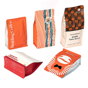 Sacs à café personnalisés imprimés avec soufflet latéral et fond plat, emballage plastique refermable pour café - Product Image 1