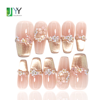 Ongles en gel 3D de luxe peints à la main, tendance, vente en gros, faits à la main, design personnalisé, ongles en acrylique épais, faits maison