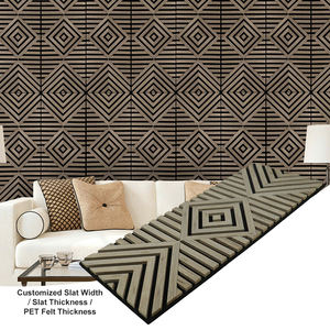 Panneaux muraux acoustiques à lamelles de placage à 3 côtés écologiques de qualité supérieure Panneaux MDF durables imperméables Panneaux muraux cannelés intérieurs - Product Image 1