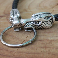 Collier en cuir loup viking pour hommes, pendentif loup nordique, amulette, bijoux vintage punk rétro