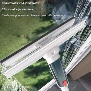 Long Handle Two Head Plastic Window <b>Cleaner</b> with Soap Dispensing Shower Squeegee and <b>Spray</b> for Window Cleaning - Product Image 4