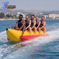 Bateau banane gonflable commercial à double rangée, tractable, pour la location sur lac et plage