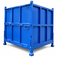 Cage de stockage pliable en acier sur mesure, conteneur en treillis métallique empilable pour la fabrication, l'entrepôt, le recyclage, le distributeur, le fournisseur