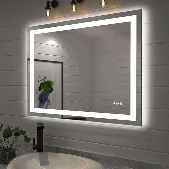 Square Waterproof Bathroom Vanity Mirror Touch Screen Led Smart Mirror