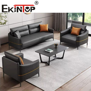 Sofá Seccional Moderno Sinonis con Estructura de Metal y Tapicería de Cuero para Oficina en Casa y Sala de Estar, Esponja de Alta Densidad, Tres Plazas - Product Image 5