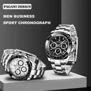 นาฬิกาควอตซ์หรูหราแบรนด์ PAGANI DESIGN รุ่นใหม่ปี 2026  กระจกแซฟไฟร์ กันน้ำ เรืองแสง นาฬิกาข้อมือผู้ชาย เครื่อง VK63 ของญี่ปุ่น ตัวเรือนเหล็กทั้งหมด โครโนกราฟ - Product Image 5