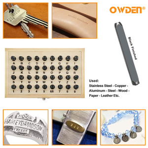 36pcs Carbon thép DIY OEM ODM số & thư Punch công cụ trong hộp gỗ với màu đen kết thúc chất lượng chuyên nghiệp - Product Image 4