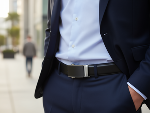 Hebilla de cinturón de metal de acero plateada mate negra para cinturones Polo - Product Image 2