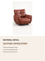 Fauteuil lounge moderne en cuir, fauteuil individuel rembourré, fauteuil de lecture pour salon, hall d'hôtel