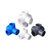 Raccords et accessoires pour tuyaux d'alimentation en eau Mingde PVC 25mm 50mm, surface lisse, 3-6 voies, à angle droit, résistants à la corrosion, garantie 3 ans