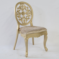 Chaise de mariage en résine blanche royale de luxe chaises de salle de banquet d'hôtel de couleur or ou blanche