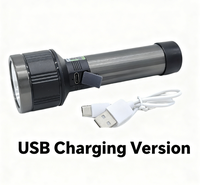Lampe de poche LED au lithium-ion, super lumineuse, longue portée, haute puissance, pour usage extérieur et domestique, rechargeable par USB, mini torche d'urgence