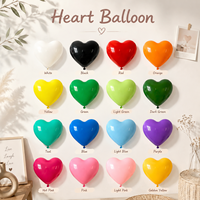 Ballon en forme de cœur de couleur standard pour la décoration de scène de demande en mariage et de fête, en matériau gonflable épais, 10 pouces