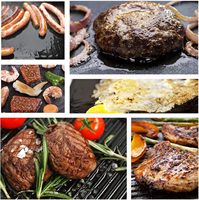 Poêle de Cuisson en Fonte Double Face, Antiadhésive et Facile à Nettoyer, pour Steaks, Grill ou Plancha, Compatible Gaz et Four