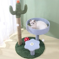 Poste à gratter de luxe pour chat, jouet boule de fourrure, maison d'arbre pour chat, champignon, Cactus, chat vert, arbres et grattoir