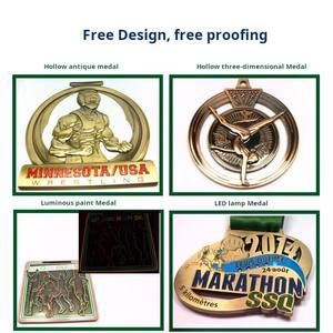 Çin tedarikçisi toptan özel madalya ekran beyzbol futbol Golf madalya altın maraton Metal spor ödülü madalya ile şerit - Product Image 6