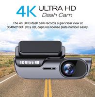 Mini Caméra de Tableau de Bord Double Objectif WiFi GPS pour Voiture, Boîte Noire Avant et Intérieure, Dashcam 4K, DVR de Voiture, Caméra de Voiture 4K