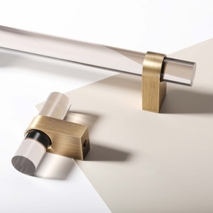Maxery grigio fumo In acrilico e ottone antico pomello <span class=keywords><strong>per</strong></span> manici e manopole <span class=keywords><strong>per</strong></span> <span class=keywords><strong>mobili</strong></span> porta cucina armadio cassetto In armadio tira - Product Image 3