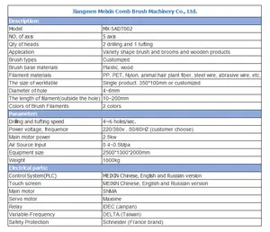 Tự Động 5 Trục Chổi Bàn Chải Tufting Máy 2 Khoan Và 1 Tufting Nhựa Chổi Máy Làm Cho Làm Chổi Bàn Chải