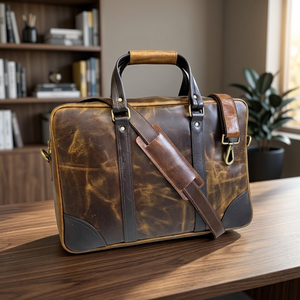 Bolso Mensajero para Portátil de Cuero Genuino, Estilo Simple, Cierre con Asa, Gran Capacidad, Impermeable y Ecológico - Product Image 2