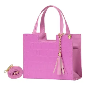 Edna per rosa Fana Vintage borsa a tracolla per donna estate/inverno singola doppia catena di ricamo Zip pelle PU/poliestere/Nylon - Product Image 1