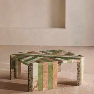 Newstar sang trọng tự nhiên đầy màu sắc bàn đá cẩm thạch Đá Cẩm Thạch Bàn cà phê cho phòng khách cà phê bàn đá cẩm thạch - Product Image 3