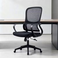 Chaise de bureau ergonomique simple pour les travailleurs de bureau, siège en tissu maillé respirant, hauteur réglable, chaise de bureau pivotante