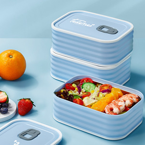Tedemei Lunch Box 304 Stainless Steel Rectangle Airtight Food Storage <b>Container</b> For Meal Prep And Refrigerator Use - Product Image 2