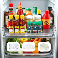 Rechteckiger Lazy Susan für Kühlschrank 360° Drehbarer Organizer Platzsparender Quadratischer Kühlschrank-Drehteller für Schrank- und Vorratskammer-Aufbewahrung
