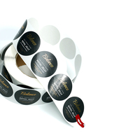 Impression de logo personnalisé, étiquette ronde imperméable, vernis brillant, autocollant rond noir de 3 pouces