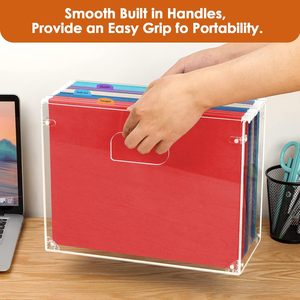 Xách tay rõ ràng Acrylic Máy tính để bàn treo tập tin tổ chức Hộp Thư Kích thước thùng xử lý văn phòng nhà sử dụng Rack hiển thị các tập tin tài liệu - Product Image 3
