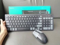 HEATZ Wireless untuk Set Keyboard dan Mouse Bluetooth Ultra-Tipis Isi Ulang dengan Sakelar Gunting Mini dan Lampu Latar LED untuk Desktop