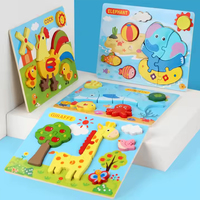 2 à 4 ans Éducation précoce Cubes magiques Scène animale Casse-tête 3D avec forme de couleur Cognition Bois Jouets intellectuels