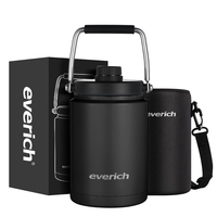 Jarra Térmica de Acero Inoxidable de Doble Vacío, de un Galón, 64 oz, 128 oz, Aislada al Vacío, de Acero Inoxidable 304 con Tapa Resistente