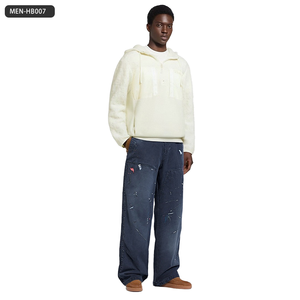 Pantalones con logotipo lavado con pintura personalizable de alta calidad-Nueva llegada de Otoño/Invierno, pantalones casuales de carga de algodón 100% desteñidos Retro - Product Image 1
